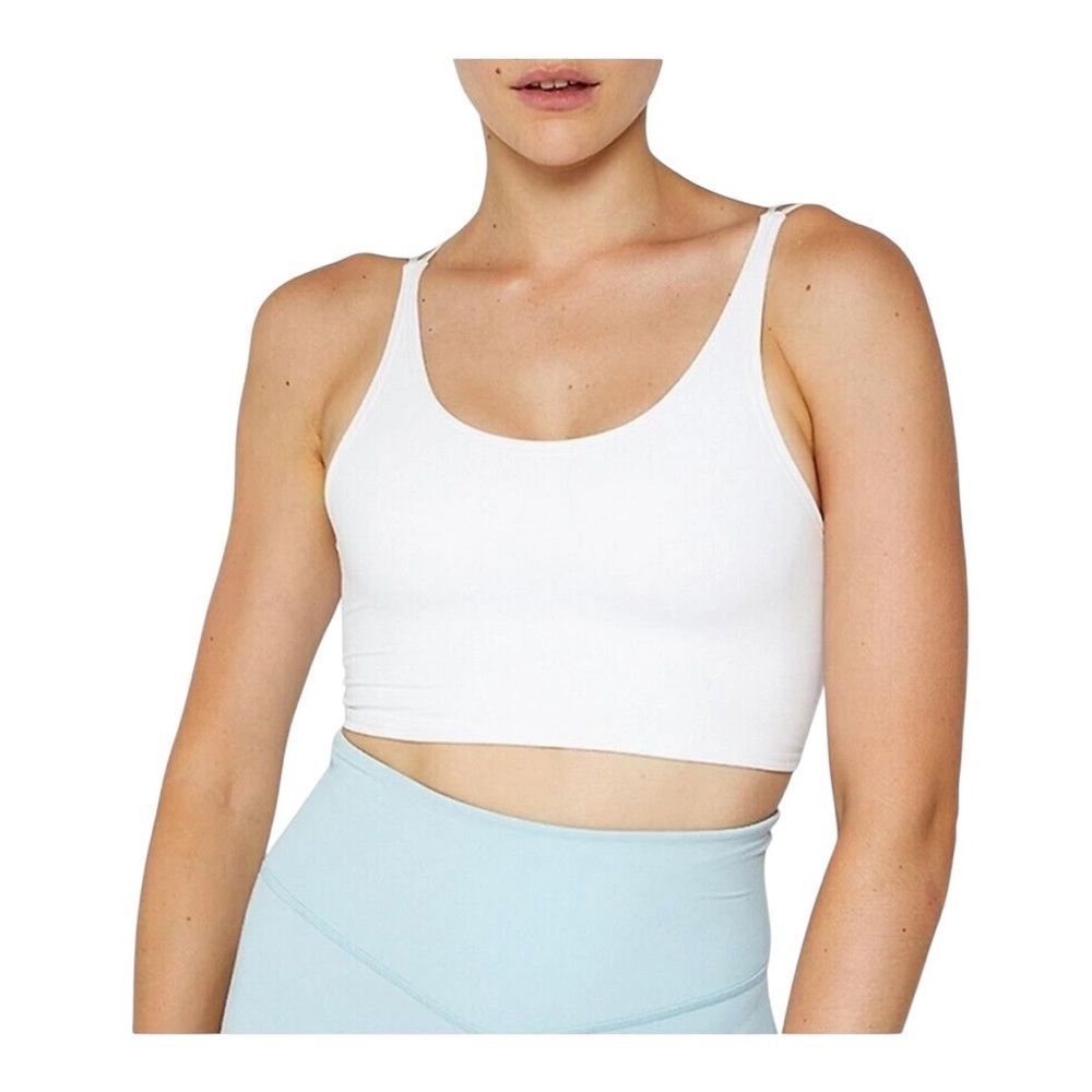 Poise Longline Women's White‎ Sports Bra by FOURLAPS